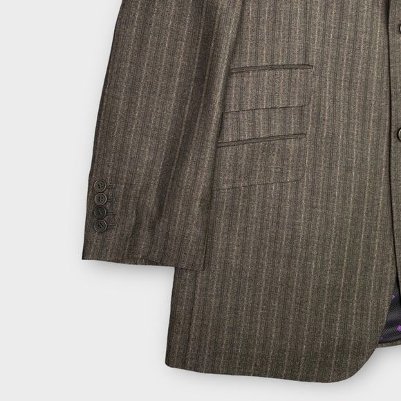 Ted Baker London Men's 42L Endurance Wool Striped Blazer Sport Jacket Brown - Picture 6 of 16